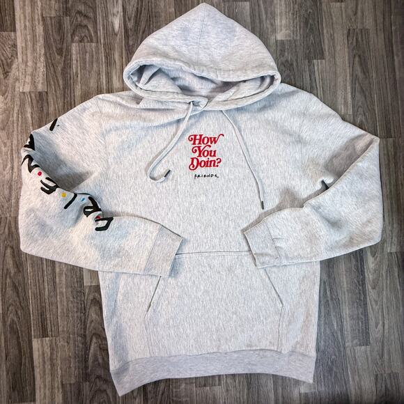 Friends Hoodie XL Gray How You Doin Joey Tribbiani Graphic Shoe Palace TV - Picture 1 of 8